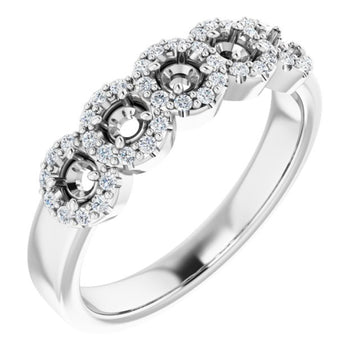 14K White 1/2 CTW Natural Diamond Anniversary Band